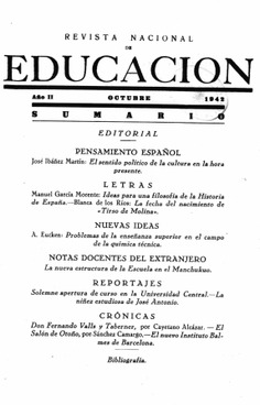 Revista nacional de educación nº 22. Octubre 1942