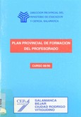 Plan provincial de formación del profesorado. Curso 89/90. Dirección Provincial de Salamanca