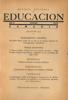 Revista nacional de educación nº 13. Enero 1942