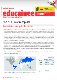 Boletín de educación educainee nº 51. PISA 2015. Informe español