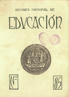 Revista nacional de educación nº 85. 1949