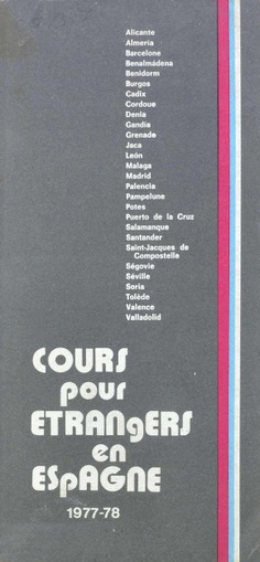 Cours pour etrangers en Espagne 1977-78