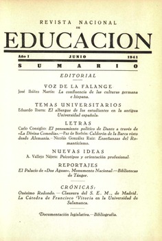 Revista nacional de educación nº 6. Junio 1941