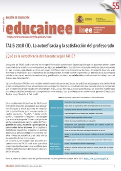 Boletín de educación educainee nº 55. TALIS 2018 (II). La autoeficacia y satisfacción del profesorado