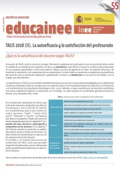 Boletín de educación educainee nº 55. TALIS 2018 (II). La autoeficacia y satisfacción del profesorado