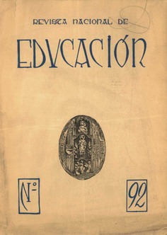 Revista nacional de educación nº 92. 1949