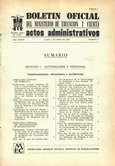 Boletín Oficial del Ministerio de Educación y Ciencia año 1973-1. Actos Administrativos. Números del 1 al 13 e índice 1º trimestre