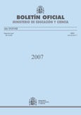 Boletín Oficial del Ministerio de Educación y Ciencia año 2007. Actos Administrativos. Número 1 al 4 más 3 números extraordinarios.