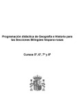 Programación didáctica de geografía e historia para las secciones bilingües hispano-rusas. Cursos 5º, 6º, 7º y 8º