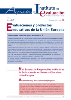 Apuntes del Instituto de Evaluación. Resumen informativo nº 9. Evaluaciones y proyectos educativos de la Unión Europea