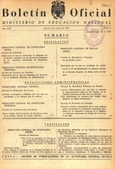 Boletín Oficial del Ministerio de Educación Nacional año 1964-1. Resoluciones Administrativas. Números del 1 al 26 e índice 1º trimestre