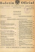 Boletín Oficial del Ministerio de Educación Nacional año 1965-3. Resoluciones Administrativas. Números del 52 al 78 e índice 3º trimestre