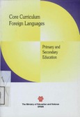 Core Curriculum Foreign Languages. Primary and Secondary Education