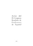 Actas del IX congreso brasileño de profesores de español