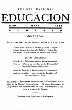 Revista nacional de educación nº 29. Mayo 1943