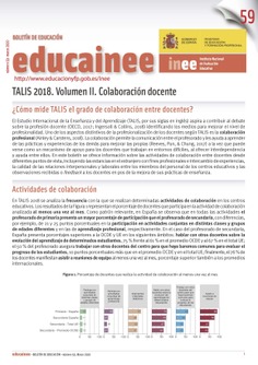 Boletín de educación educainee nº 59. TALIS 2018. Volumen II. Colaboración docente