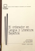 El ordenador en Lengua y Literatura Española. Proyecto de la fase de extensión. Curso 1993-1994