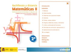 Matemáticas II. 2º bachillerato. Bachillerato a distancia