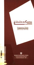 Plan de evaluación de centros docentes. Programa piloto para el curso 1991-1992