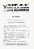 Boletín Oficial del Ministerio de Educación y Ciencia año 1979-3. Actos Administrativos. Números del 27 al 39 más 1 número extraordinario e índice 3º trimestre