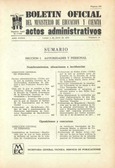 Boletín Oficial del Ministerio de Educación y Ciencia año 1972-2. Actos Administrativos. Números del 14 al 26 e índice 2º trimestre