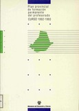 Plan provincial de formación permanente del profesorado. Curso 1992-1993. Dirección Provincial de Ávila