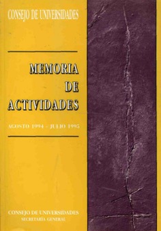 Memoria de actividades. Agosto 94 - julio 95