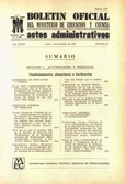 Boletín Oficial del Ministerio de Educación y Ciencia año 1973-4. Actos Administrativos. Números del 40 al 53 e índice 4º trimestre