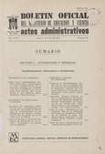 Boletín Oficial del Ministerio de Educación y Ciencia año 1974-3. Actos Administrativos. Números del 26 al 39 e índice 3º trimestre