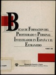 Becas de formación del profesorado y personal investigador en España y el extranjero 1988-1989