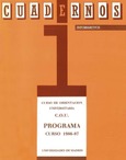 Programa del Curso de Orientación Universitaria para el curso 1986-87. Universidades de Madrid