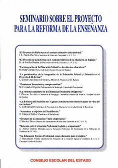 Seminario sobre el proyecto para la reforma de la enseñanza