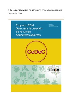 Proyecto EDIA. Guía para la creación de recursos educativos abiertos