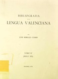 Bibliografía de la lengua valenciana. Tomo IV (Siglo XIX)