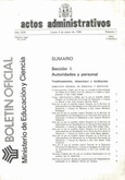 Boletín Oficial del Ministerio de Educación y Ciencia año 1988. Actos Administrativos. Números del 1 al 52 más 1 número extraordinario