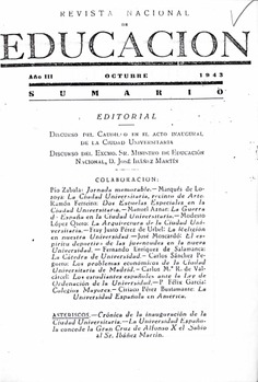 Revista nacional de educación nº 34. Octubre 1943