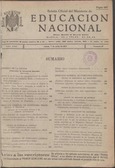 Boletín Oficial del Ministerio de Educación Nacional año 1952-2. Resoluciones Administrativas. Números del 27 al 52 e índice 2º semestre