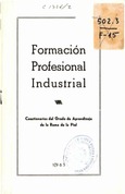 Formación profesional industrial. Grado de aprendizaje industrial de la rama de la piel . Cuestionarios y cuadro horario