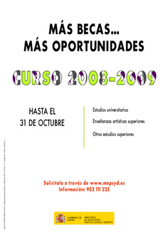 Becas 2008-2009. Estudios universitarios