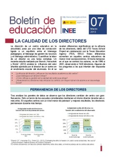 Boletín de educación educainee nº 7. La calidad de los directores