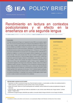 Policy Brief 14. Rendimiento en lectura en contextos postcoloniales y el efecto en la enseñanza en una segunda lengua