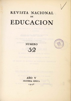 Revista nacional de educación nº 52. 1945