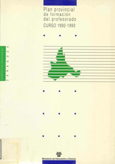 Plan provincial de formación del profesorado. Curso 1992-1993. Dirección Provincial de Zaragoza