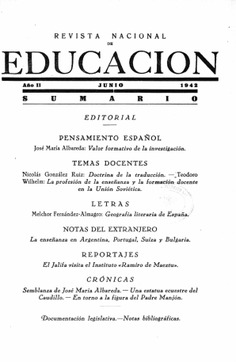 Revista nacional de educación nº 18. Junio 1942