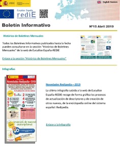 Boletín informativo nº 15 Abril 2019. Eurydice España - rediE