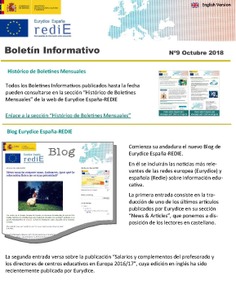 Boletín informativo nº 9 Octubre 2018. Eurydice España - rediE