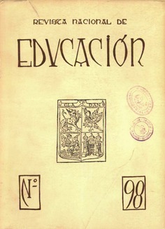 Revista nacional de educación nº 98. 1950