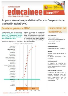 Boletín de educación educainee nº 15. Programa Internacional para la Evaluación de las Competencias de la población adulta (PIAAC) I