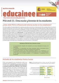 Boletín de educación educainee nº 58. PISA 2018 (II). Clima escolar y bienestar de los estudiantes