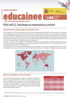 Boletín de educación educainee nº 57. PISA 2018 (I). Resultados en matemáticas y ciencias